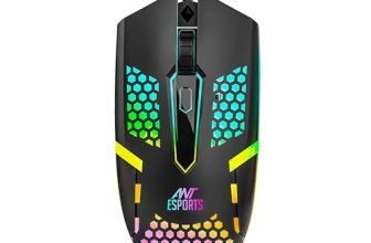 Ant Esports GM1103 Wired Gaming Mouse, 800-3600 DPI Adjustable Optical Sensor, RGB Multicolor Backlight, 4 Buttons, Ergonomic,1.5m Cable, 3300 FPS, Lightweight USB Mouse for PC, Laptop, Mac & Windows