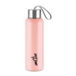 Milton Halo 600 Steel Thermoware, Inner Steel, PU Insulated, Leak Proof Water Bottle for School Kids, Office, Gym, Easy to Carry Strap, 500 ml, Pink