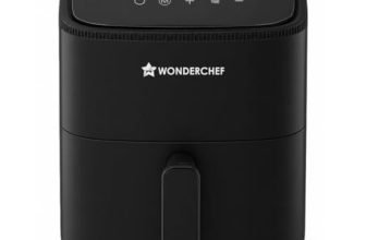 Wonderchef Neo Digital Air Fryer, 1000W, 3.5L, Rapid Hot Air Technology, 7 Pre-set Menus, Non-stick Basket, Customised Time & Temperature Control, Fry, Bake, Grill, Chrome Finish, 2-Yr Warranty