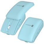 Portronics Toad Fold Wireless Bluetooth Mouse with Dual Wireless (BT + 2.4 GHz), Foldable Mouse, Rechargeable Battery, Multi-Device Pair, Up to 3200 DPI Sensitivity (Sky Blue)