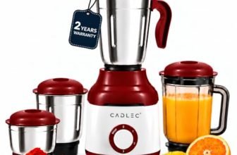 CADLEC MixCraft 750W Mixer Grinder with 4 Jars | Multi-Purpose Mixer, Blender & Juicer | Powerful Motor for Grinding, Blending & Juicing | Durable ABS Body | 2-Year Warranty, Maroon