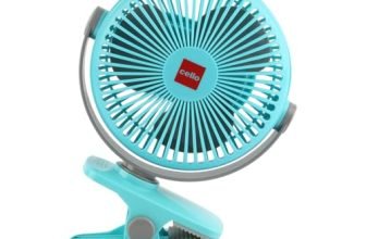 CELLO Air-Vel Electric USB Type C Recharging Portable Fan 1800mah Blue | Upto 4 Hours Backup, BLDC Silent Motor, 3 Speed Setting, Replaceable Battery | Mini Table Fan For Office Desk, Home & Kitchen