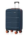 HRX Zanzibar Cabin Size Blue Polypropylene Hard Shell Suitcase – Premium Travel Trolley Bag with 8 Spinner Wheels, Number Lock & Water Resistant Body