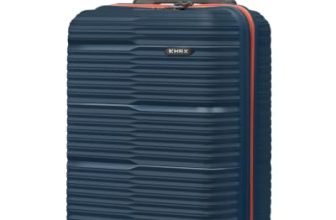 HRX Zanzibar Cabin Size Blue Polypropylene Hard Shell Suitcase – Premium Travel Trolley Bag with 8 Spinner Wheels, Number Lock & Water Resistant Body