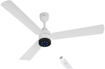 RR Signature BrightAir 1200mm BLDC Ceiling Fan with Remote Control | BEE 5 star Rated Energy Efficient | High Air Delivery with LED Indicators | 2 Year Warranty (Mirage White) Free Installation
