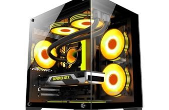 Ant Esports Crystal Z2 Mid-Tower Computer Case/Gaming Cabinet – Black | Support Micro-ATX, Mini-ITX | Pre-Installed 3 ARGB Infinity Mirror Fans