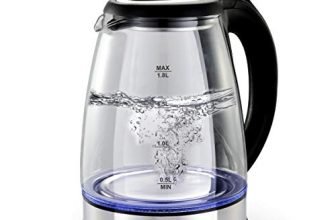 INALSA Electric Kettle for Hot Water |1.8 L Capacity| LED Illumination & Borosilicate Glass Body| 2 Year Warranty|Multipurpose Electric Kettle| Water Boiler (Prism Inox),1350 Watts