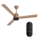 Crompton Energion Nucleoid 1200mm BLDC Ceiling Fan | Remote Control | BEE 5 Star Rated | Upto 60% Energy Efficient | 24 Watt | High Air Delivery | Low Noise | 4 Years Brand Warranty | Gilded Beige