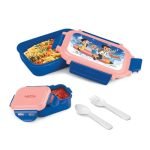 MILTON Sherry Tiffin (Bheem) Lunch Box for Kids Boys & Girls with Leak-Proof Inner Container| Food Grade,BPA Free,Compact & Durable Snacks Box for Kids I Plastic Spoon & Fork, 520 ml, Blue