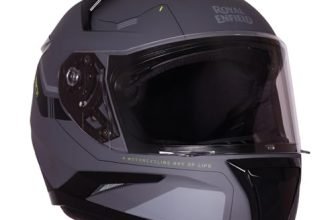 Royal Enfield AIR-X 1901 Full Face Helmet | Certification: ISI & DOT | High Impact Grade ABS Shell |Multipore Ventilation System | Aerodynamic Design with Aggressive Styling | Gray (XL) 62CM