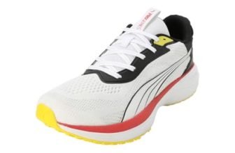 PUMA Men, Galaxis Pro, White-Black-Active Red, Running Shoe, 8UK, (31176703)