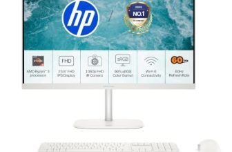 HP OmniStudio All-in-One, AMD Ryzen 3 30, 8GB LPDDR5x, 512GB SSD, FHD, 23.8”(60.5cm), Win 11, Office 24, Cashmere White, 4.61kg, cv0020in, Dual 2 W Speakers, FHD IR Camera, Anti-Glare, Desktop