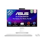ASUS V470 (2026),Intel Core 3 100U (i3-14th Gen),8GB/512GB,FHD, 27″(68.5cm),Retractable Camera,Windows 11,M365 Basic(1yr),Office24,White,9 kg,V470VAB-KWC3003WS,Wireless Keyboard & Mouse,All in One PC