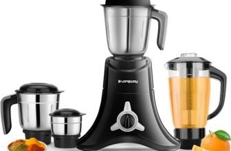 Longway Orion 900 Watt Juicer Mixer Grinder with 4 Jars for Grinding, Mixing, Juicing with Powerful Motor | 1 Year Warranty | (Black, 4 Jars)
