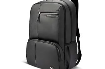 Gear Vintage 4 19″/29L anti theft faux leather Medium Water Resistant Laptop Backpack/Casual Backpack/Daypack/Travel Backpack/College Bag For Men/Women(Pitch Black-Black)