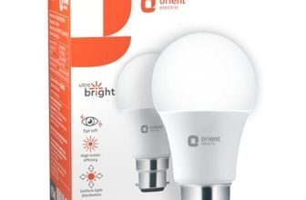 Orient Electric 15W High Glow LED bulb| 180-degree wide beam angle| Voltage surge protection up to 4 kV| 6500K, Cool White| B22d base| Made in India| Pack of 1
