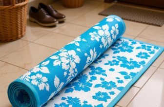 IENARA PP (Polypropylene), Plastic Chatai Mat(Sky blue, White, Blue, Medium)