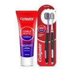 Colgate Visible White Purple Toothpaste 120g and Toothbrush (Pack of 2) Combo
