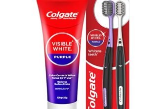 Colgate Visible White Purple Toothpaste 120g and Toothbrush (Pack of 2) Combo