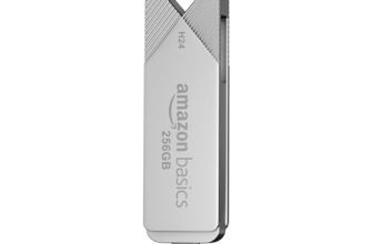 Amazon Basics 256GB USB 3.0 Flash Drive | 80+ Mbps Read Speed | Dual Interface Type-C & USB | High-Speed Data Transfer (Metal)