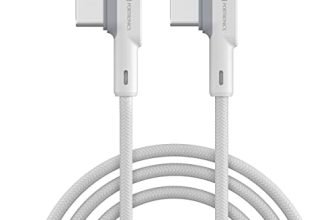 Portronics Konnect L 60W PD Type C to Type C Mobile Charging Cable, 1.2M, Fast Data Sync, Tangle Resistant, TPE+Nylon Braided(White)
