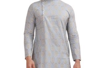 KISAH Men’s Blue Indian Ethnic Wear Kurta for Wedding & Festivals-46