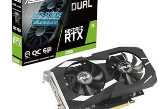 ASUS Dual NVIDIA Geforce RTX 3050 6GB OC Edition Gaming Graphics Card-pci_e_x16 4.0, 6GB GDDR6 Memory, HDMI 2.1, Displayport 1.4A, 2-Slot Design, Axial-Tech Fan Design, 0Db Technology, Steel Bracket