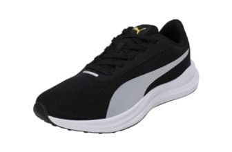 PUMA Mens Fierce runner Black-Silver-Yellow Sizzle Running Shoe – 8 UK (31075201)