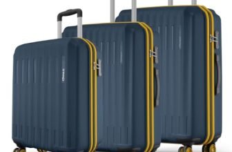 Safari Genius Alley Set of 3 (Cabin+ Medium + Large) Trolley Bags Hard Case Polypropylene, 4 Wheels, 360 Degree Wheeling Luggage, Travel Bag, Suitcase for Travel, Trolley Bags for Travel, Navy