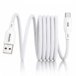 PHILIPS DLC4150AW/94 18W Type-A to Type-C Fast Charging Cable (1.5m, Bright White) | Nylon Braided | Compatible with iPhone 15+ Series, USB-C iPad Models, Samsung Galaxy & All Type C Devices