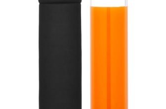Amazon Brand – Solimo Borosilicate Glass Fridge Water Bottle | Leak Proof | Stainless Steel Jacketed Cap | Toxin-Free | Thermal Shock Resistant | Odour Neutral | Foam Cover (750 ml)
