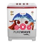 SHARP 9.0 kg, 5 star, Semi-Automatic Top Loading Washing Machine with HydroBlast Wash, Quadroniq Pulsator, 1300 RPM (ES-SD90NB-PR, Ruby Red, Pure Wave)