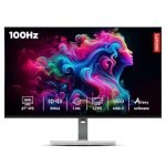 Lenovo L-Series 27 inch (68.5cm) QHD IPS Monitor, 100Hz, 1ms, 99% sRGB, 90% DCI-P3, 3Wx2 Speakers, 1xUSB-C, 2X HDMI 2.1, Tilt, Swivel, Pivot Height Adjust Stand,75W Power delivery, Grey, L27h-4A