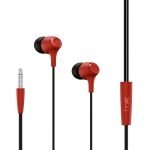 boAt Bassheads 95 Wired in Ear Phones,10Mm Drivers,Signature Sound,in-Line Microphone,Integrated Controls,Snug Fit,Lightweight,Voice Assistant,120Cm Cable & 3.5mm Jack (Raging Red)