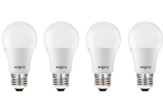 wipro Garnet Base E27 5-Watt LED Bulb (Pack of 4, Yellow)
