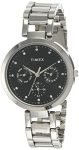 TIMEX Analog Watch for Women with Black Round Dial & Silver Stainless Steel Bracelet Band Water Resistant Women’s Wrist Watches – TW000X205