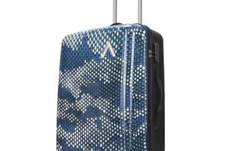 Aristocrat Medium Combat Check-in Trolley Bag, 63 Cm Hardside Luggage | 8 Wheels, Combination Lock | Polycarbonate | 5 Year International Warranty | Blue