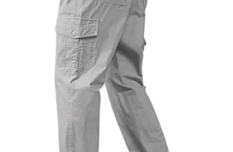 Vogaan Casual Solid Men’s Regular Fit Drawstring Cargo Pants with Multiple Pockets | Cotton Cargos for Men (Grey_32)