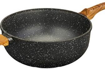 Amazon Brand – Solimo Die Cast Aluminium Non Stick Wok/Kadhai (25cm, 5 layer coating)