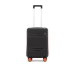 HRX Helium Cabin Size Haileys Black Polypropylene Hard Shell Suitcase – Premium Travel Trolley Bag with 8 Spinner Wheels, Number Lock & Water Resistant Body