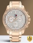 TOMMY HILFIGER Women Grey Dail Watch Tommy Hilfiger Multifunction Grey Dial Rose Gold SS Strap Analog Watch  – For Women