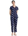 Indigo Women’s Rayon Printed Night Suit ((SS20-IND1206_Blue_X-Large)_Blue_XL)
