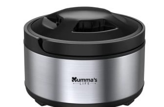 Mumma’s LIFE Stainless Steel Thermoware Casserole with Lid for Roti/Chapati | Double Wall Insulated Hot Pot for Hot Meal/Chapati/Curry Set of 1 (1500ML), Silver