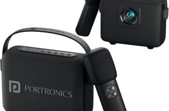 Portronics Resonate 2 14W Bluetooth Speaker With Wireless Karaoke Mic, LED Projection Light 14 W Bluetooth Speaker(Black, Mono Channel)