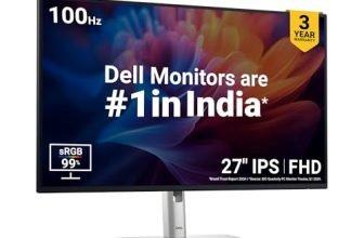 Dell P2725H 27 Inch FHD IPS Monitor, Anti-Glare, 99% SRGB, 100Hz, 5Ms (Fast), Ports: HDMI(1), DP 1.2, VGA, 3X USB 3.2 Gen1 (A), USB 3.2 Gen1 Type-C [15W PD] | Height Tilt Swivel Pivot