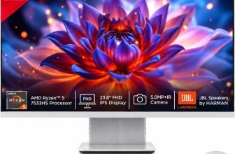 Lenovo IdeaCentre AIO Ryzen 5 (8 GB DDR5/512 GB SSD/Windows 11 Home/23.8 Inch Screen/IdeaCentre AIO 24ARR9) with MS Office(Cloud Grey, 43.1 cm x 54 cm x 19.2 cm, 6 kg)