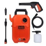 BLACK+DECKER BEPW1600 1300W 1600 PSI 110 Bar Pressure Washer for Car, Bike, Home & Garden Cleaning Use with Multiple Accessories Included, 1 Year Warranty, Orange & Black