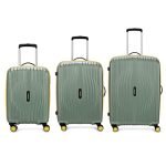 Aristocrat Vortex Plus | Set of 3 Trolley Bag, 55+65+75 Cm, Small+Medium+Large Hardside Luggage | 8 Wheels, Combination Lock | Polycarbonate | 3 Year International Warranty | Thyme Green