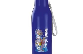Nayasa Quench 600ml Water Bottle | BPA-Free Insulated Plastic Inner | Leak-Proof Twist Cap | For Office, School, Gym, Travel, and Outdoor Use | Dark Blue