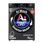 Haier Smart Choice 10Kg,5 Star,AI Smart LIFE+,Vibrant Touch Panel, 525 mm Super Drum, Refresh,WiFi enabled,Fully Automatic Front Load Washer(EFL100-IM14F5ES8U1 | Dark Jade Silver)